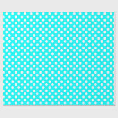 Turquoise en White Polka Dot Wrapping Paper Cadeaupapier (Vlak)