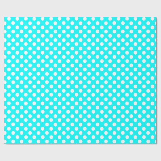 Turquoise en White Polka Dot Wrapping Paper Cadeaupapier (Vlak)