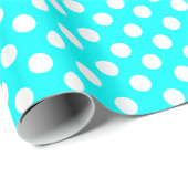 Turquoise en White Polka Dot Wrapping Paper Cadeaupapier (Rol Hoek)