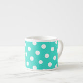 Turquoise en White Polka Dots Espresso Kop (Voorkant rechts)