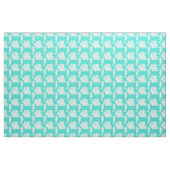 Turquoise en White Seahorse Coastal Pattern Stof (Yard (91,4 cm))