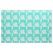 Turquoise en White Seahorse Coastal Pattern Stof (Fat Quarter)