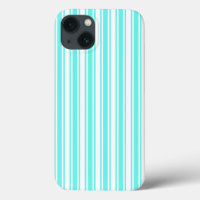 Turquoise en white snoep strepen Hoesje-Gemate iPh