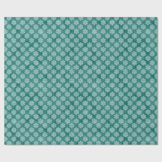 Turquoise en White Snowflake Kerstmis Cadeaupapier (Vlak)