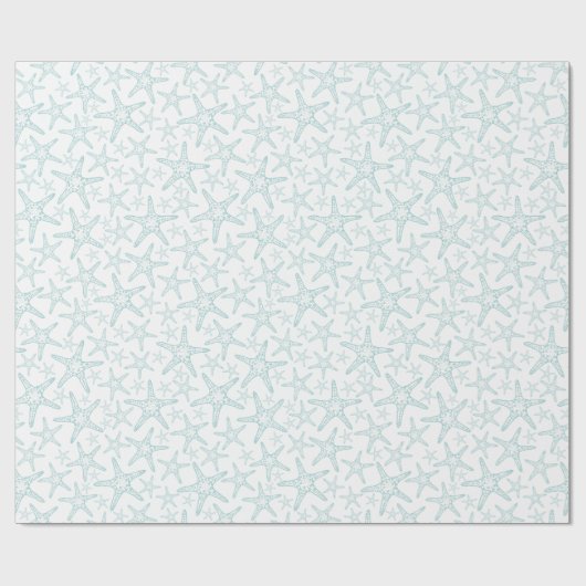 Turquoise en White Starfish Pattern Cadeaupapier (Vlak)