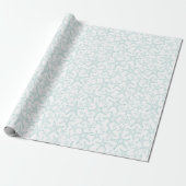 Turquoise en White Starfish Pattern Cadeaupapier (Uitgerold)