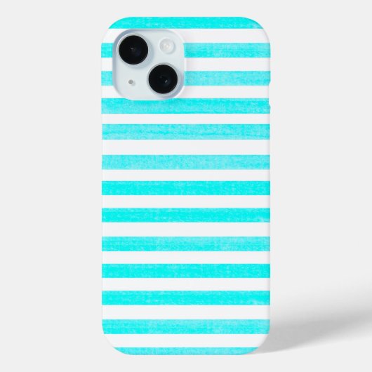 Turquoise en White Stripe Case-Mate iPhone Case (Achterkant)