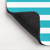 Turquoise en White Stripe Nautical Summer Muismat (Hoek)