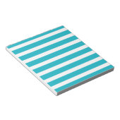 Turquoise en White Stripe Nautical Summer Notitieblok (Schuin)