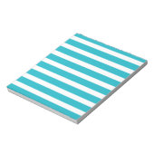 Turquoise en White Stripe Nautical Summer Notitieblok (Linkerzijde)