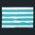 Turquoise en White Stripe Nautical Summer Theedoek<br><div class="desc">Turquoise en White Stripe Nautical Summer - CricketDiane Art and Design - Seashore Decor,  Nautical,  Ocean,  Summer Mode,  Home Mode,  Boat Galley Mode,  Fun</div>