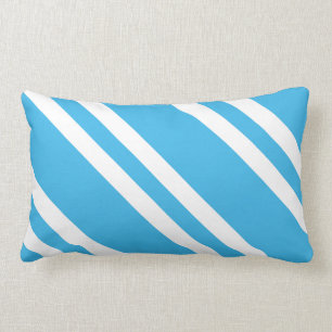 Turquoise en White Striped Kussen