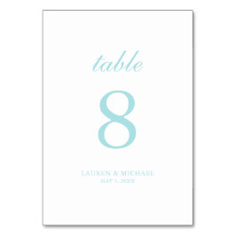 Turquoise en White Table Number Kaart