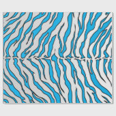 Turquoise en White Tiger Stripes Animal Print Cadeaupapier (Vlak)