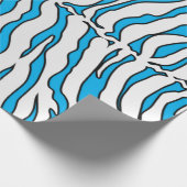 Turquoise en White Tiger Stripes Animal Print Cadeaupapier (Hoek)