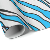 Turquoise en White Tiger Stripes Animal Print Cadeaupapier (Rol Hoek)