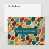 Turquoise en Wijnkleurdruppels Adreswijziging Briefkaart (Voorkant / Achterkant)