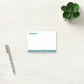 Turquoise en wit Art Deco patroon, aangepaste teks Post-it® Notes (Kantoor)