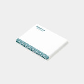 Turquoise en wit Art Deco patroon, aangepaste teks Post-it® Notes (Schuin)