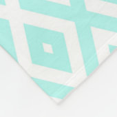 Turquoise en wit diamantpatroon fleece deken (Hoek)