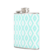 Turquoise en wit diamantpatroon heupfles (Links)