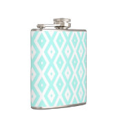 Turquoise en wit diamantpatroon heupfles (Rechts)