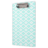 Turquoise en wit diamantpatroon klembord (Links)