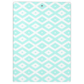 Turquoise en wit diamantpatroon klembord (Achterkant)
