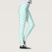 Turquoise en wit diamantpatroon leggings (Rechts)