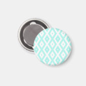 Turquoise en wit diamantpatroon magneet (Voorkant / Achterkant)