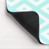 Turquoise en wit diamantpatroon muismat (Hoek)