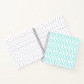 Turquoise en wit diamantpatroon notitieboek (Binnen)