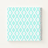 Turquoise en wit diamantpatroon notitieboek (Achterkant)