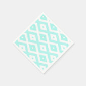 Turquoise en wit diamantpatroon servet (Hoek)