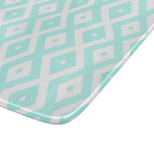 Turquoise en wit diamantpatroon snijplank (Hoek)