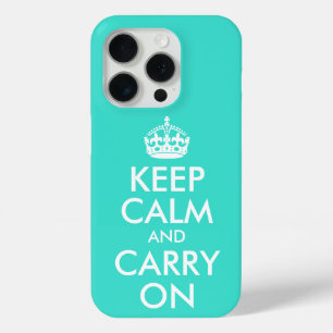 Turquoise en wit houden kalm en gaan door iPhone 15 pro case