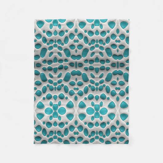 Turquoise en Witte 3D Deken (Voorkant)