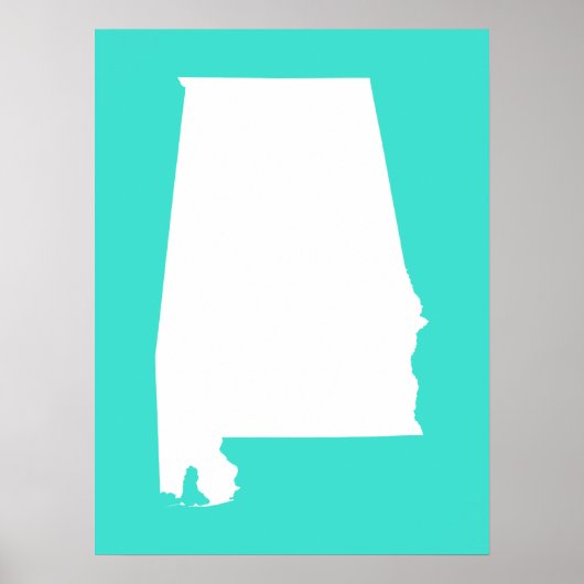 Turquoise en witte Alabama Poster (Voorkant)