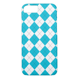 Turquoise en witte Argyle iPhone 8/7 Hoesje