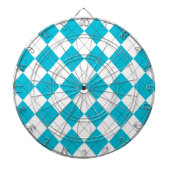 Turquoise en witte Argyle Dartbord (Voorkant)