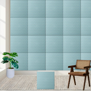 Turquoise en witte Chevron - Modern Zigzag Tegeltje