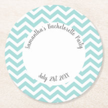 Turquoise en witte chevron partij