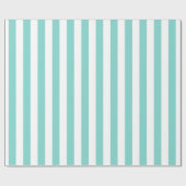 Turquoise en witte extra grote streeppatroon cadeaupapier (Vlak)