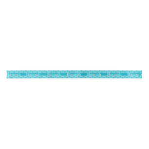 Turquoise en witte gepersonaliseerde Girly Ribbon Satijnen Lint
