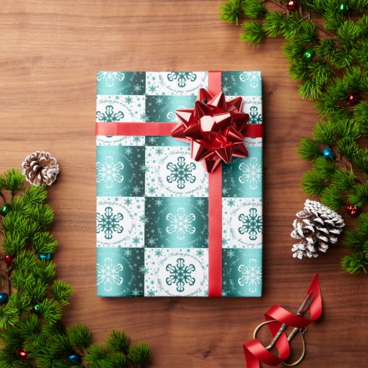 Turquoise en witte kerst cadeaupapier (Feestdagen Geschenken)