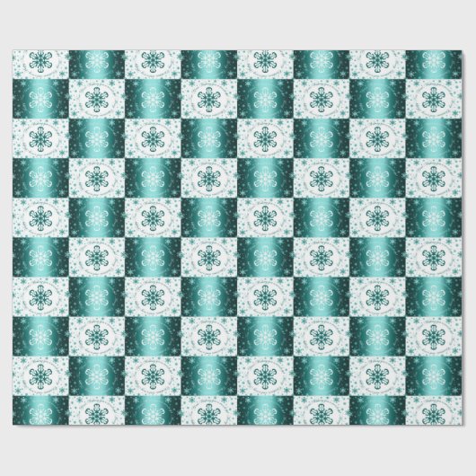 Turquoise en witte kerst cadeaupapier (Vlak)