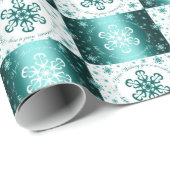 Turquoise en witte kerst cadeaupapier (Rol Hoek)