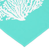 Turquoise en witte kustkoraal korte tafelloper (Hoek)