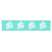 Turquoise en witte kustkoraal korte tafelloper (Horizontaal)