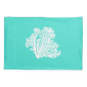 Turquoise en witte kustkoraal kussensloop (Achterkant)